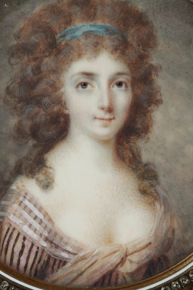 Bombonniere En Or Et Miniature de Jean Deranton, Maitre orfèvre Frères Souchay XIVIIIs.-photo-4