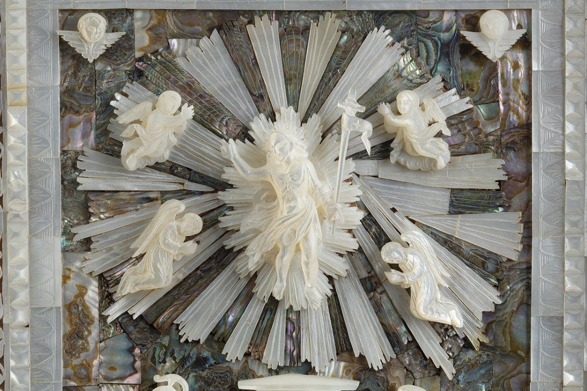 Mother Of Pearl Painting Resurrection Of Christ-photo-1