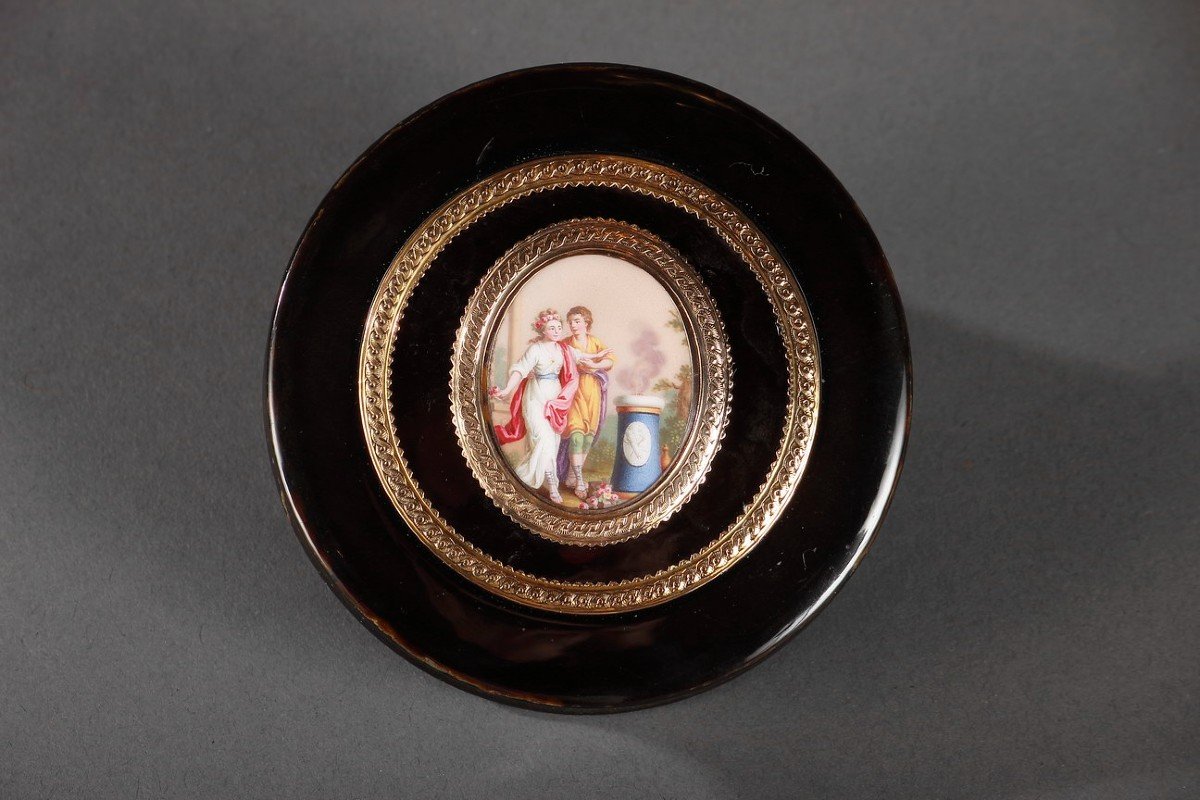 Gold, Enamel, Tortoiseshell  Box, Louis XVI Period.-photo-2