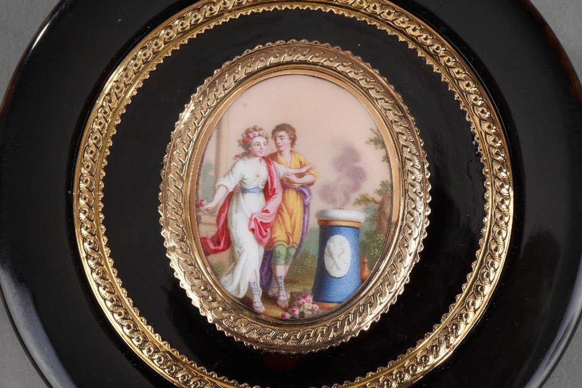 Gold, Enamel, Tortoiseshell  Box, Louis XVI Period.-photo-3