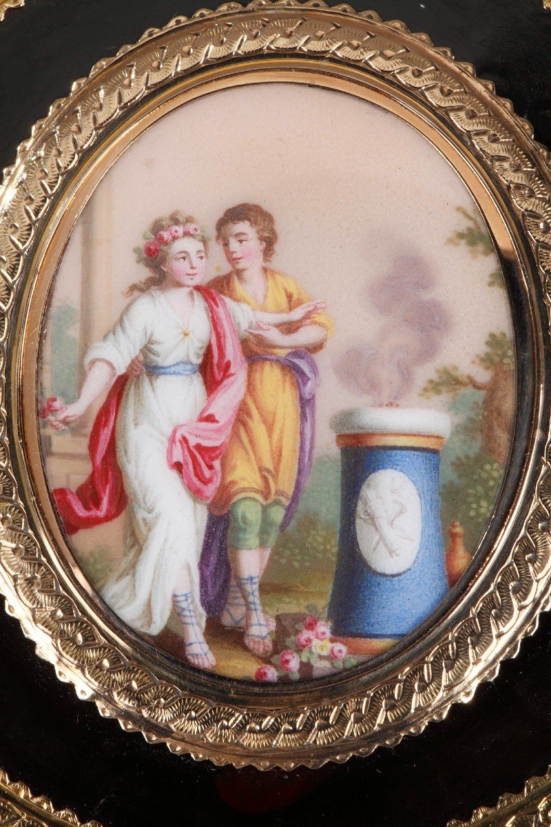 Gold, Enamel, Tortoiseshell  Box, Louis XVI Period.-photo-4