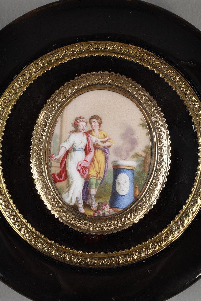 Gold, Enamel, Tortoiseshell  Box, Louis XVI Period.-photo-4