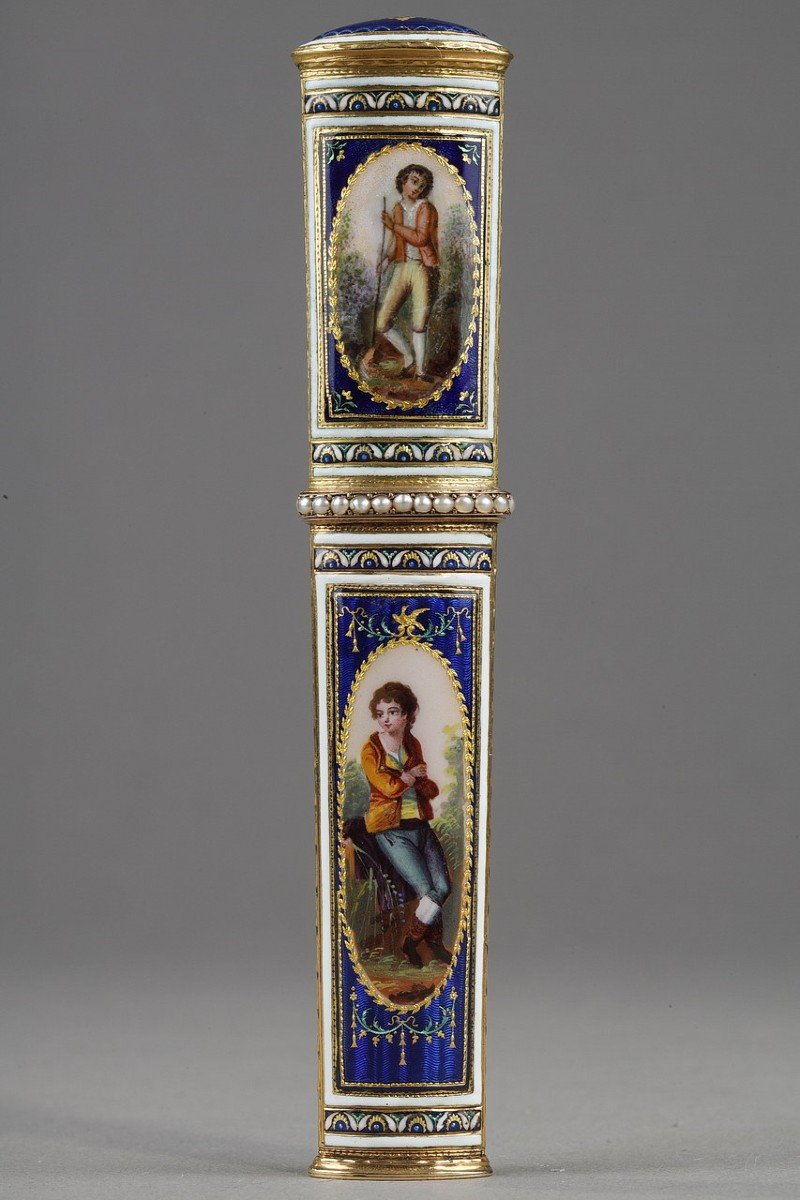 Swiss Case In Gold And Enamel, Late Eighteenth Century-photo-3