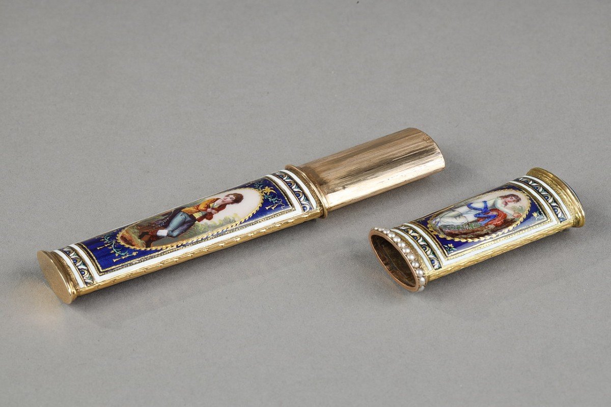 Swiss Case In Gold And Enamel, Late Eighteenth Century-photo-7