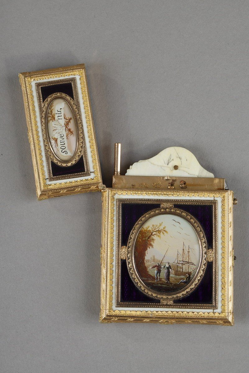 “souvenir Of Friendship” Case In Gold And Mother-of-pearl Mounted With Cage, 18th Century-photo-3
