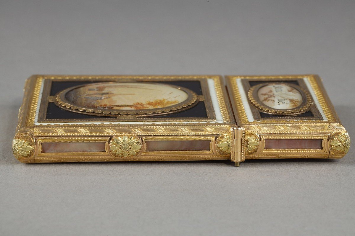 “souvenir Of Friendship” Case In Gold And Mother-of-pearl Mounted With Cage, 18th Century-photo-4