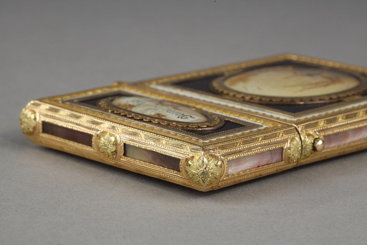 “souvenir Of Friendship” Case In Gold And Mother-of-pearl Mounted With Cage, 18th Century-photo-5