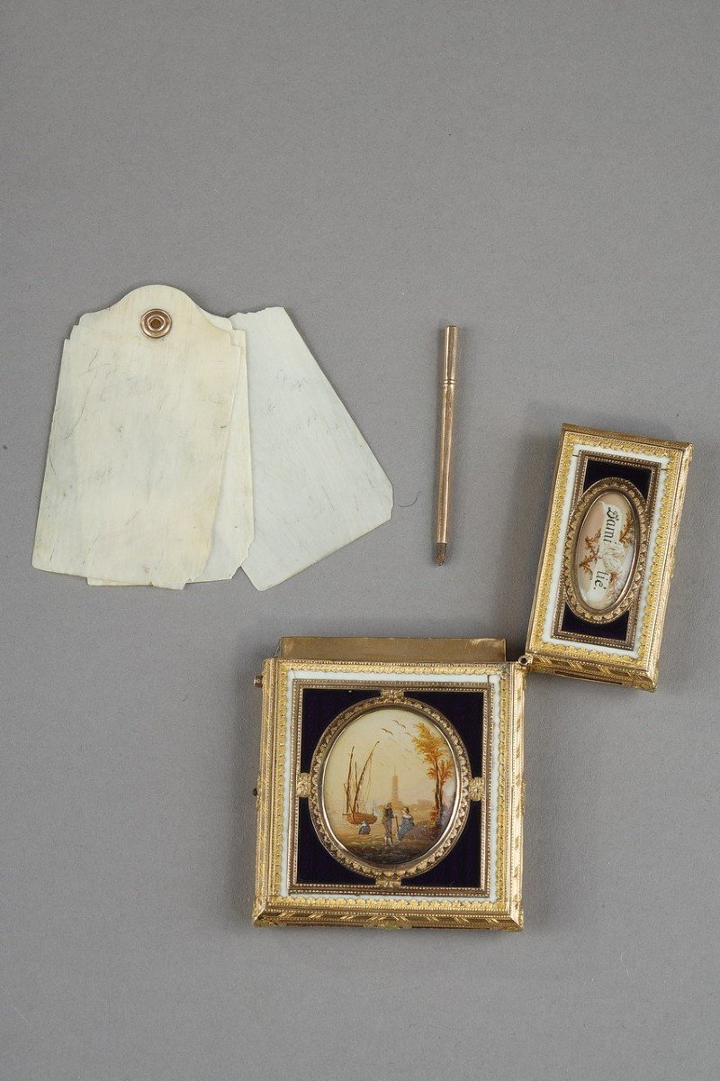 “souvenir Of Friendship” Case In Gold And Mother-of-pearl Mounted With Cage, 18th Century-photo-6