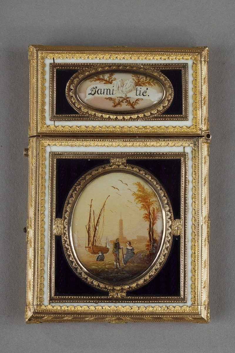 “souvenir Of Friendship” Case In Gold And Mother-of-pearl Mounted With Cage, 18th Century