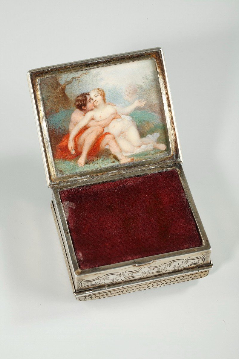 Tabatière à Secret, Deux Miniatures érotiques, XIX Siècle-photo-2