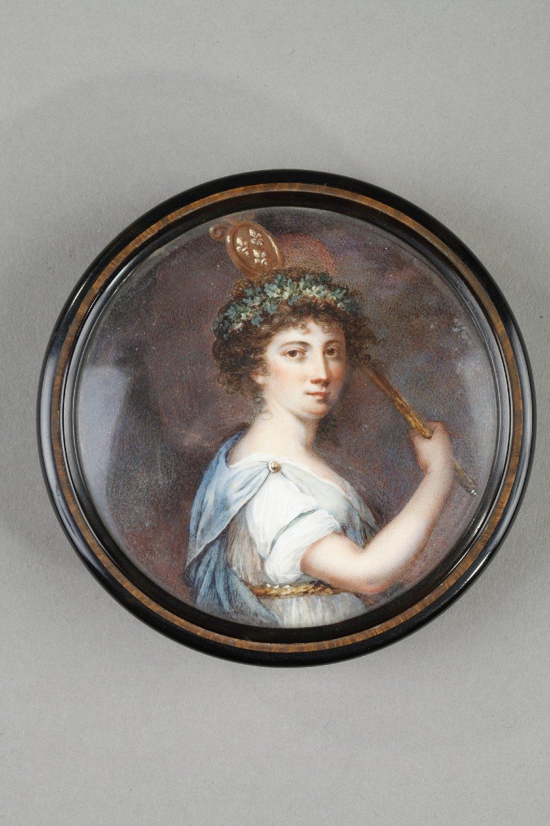 Bonbonnière Fin Du XVIIIème Siècle, Miniature Signée Judlin-photo-3