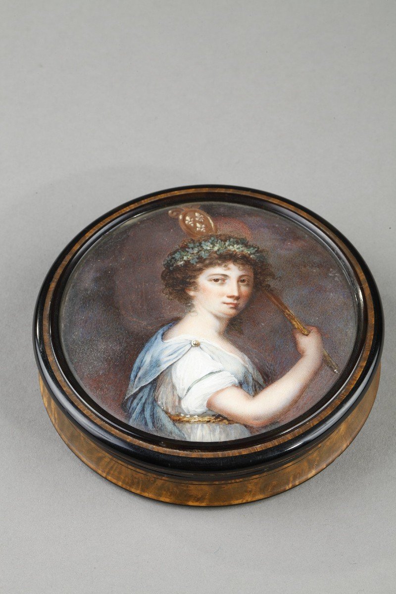 Bonbonnière Fin Du XVIIIème Siècle, Miniature Signée Judlin