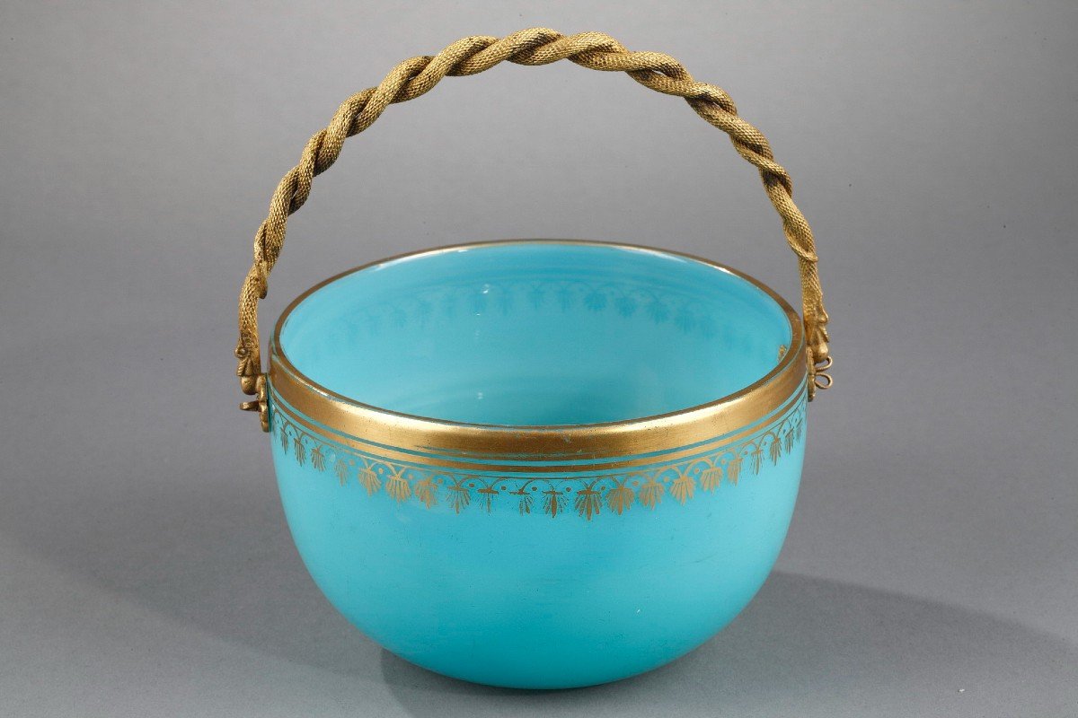 Blue Opaline Cup And Its Bronze Handle, Restoration-photo-3