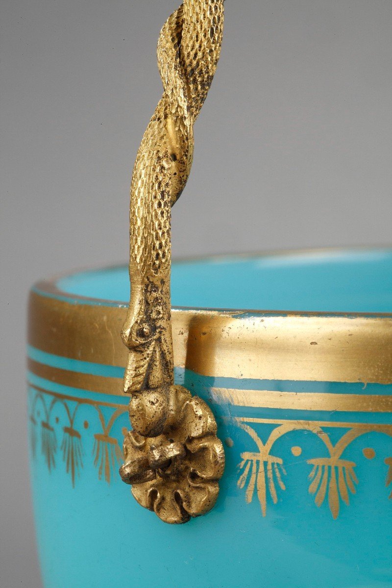 Blue Opaline Cup And Its Bronze Handle, Restoration-photo-3
