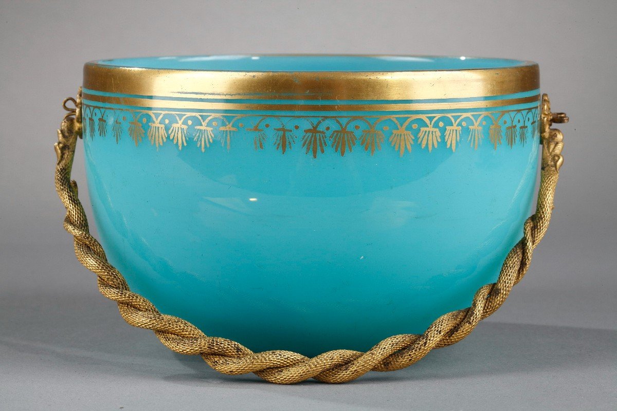 Blue Opaline Cup And Its Bronze Handle, Restoration-photo-4