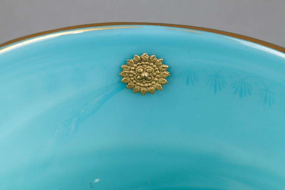 Blue Opaline Cup And Its Bronze Handle, Restoration-photo-6