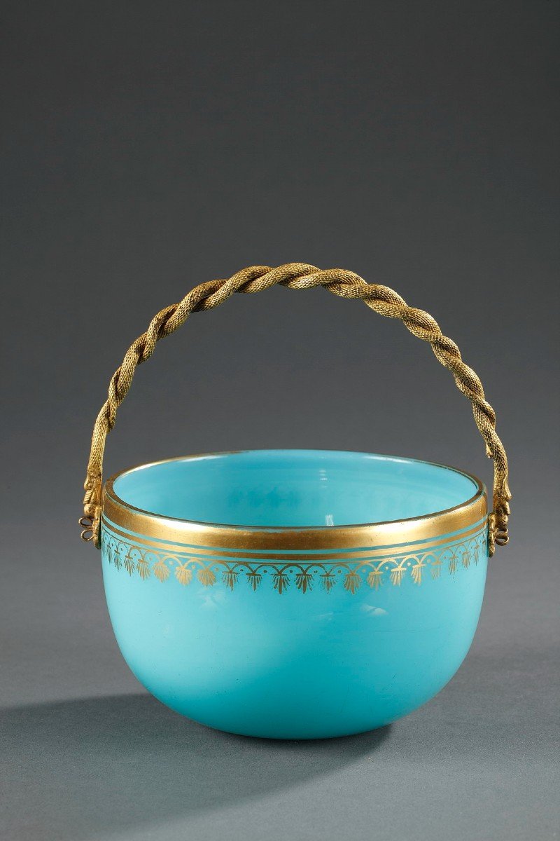 Blue Opaline Cup And Its Bronze Handle, Restoration-photo-8