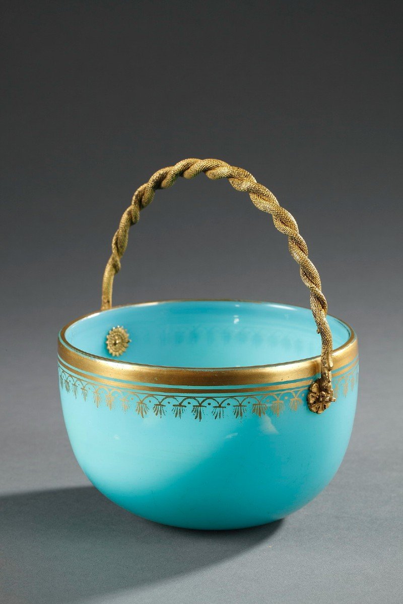 Blue Opaline Cup And Its Bronze Handle, Restoration