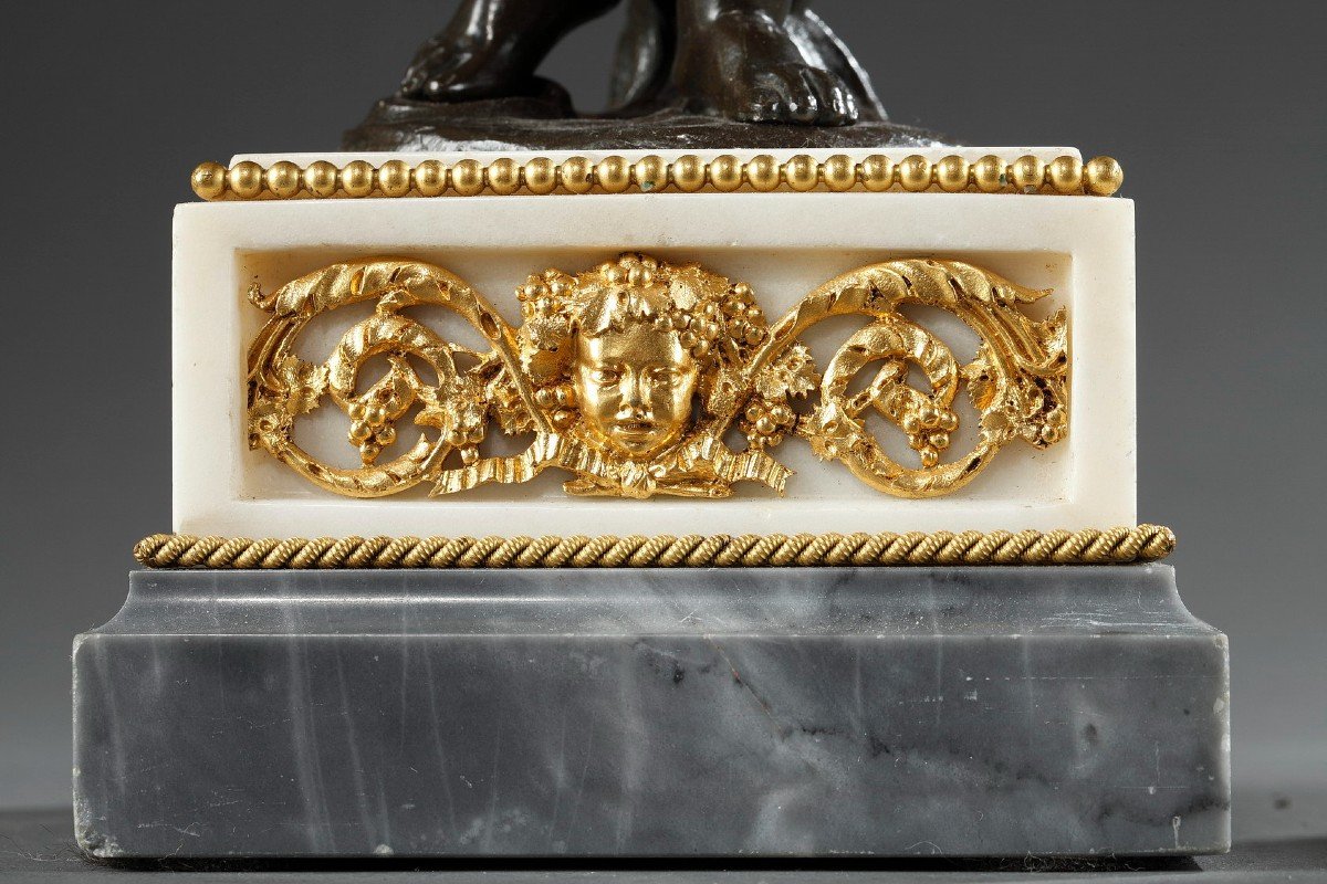 Pair Of Candelabra In Gilt Bronze And Patina. Louis XVI Style. -photo-1