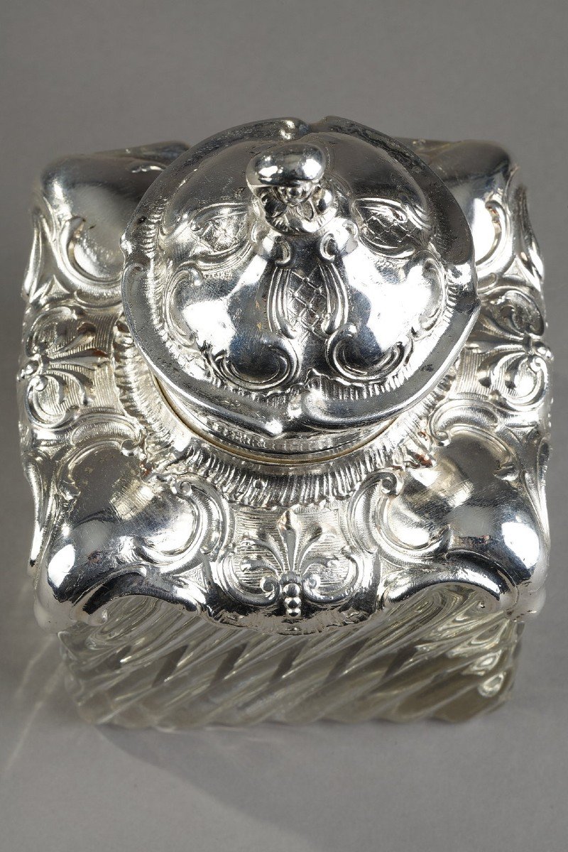 A Napoleon 3 Crystal And Silver Bronze Inkwell-photo-3