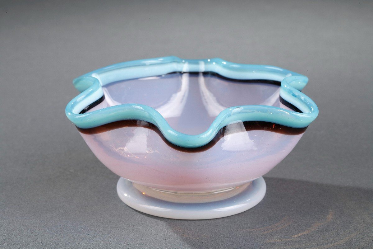 Coupelle En Opaline Opalescente. Cristallerie De Bercy, Charles X-photo-3