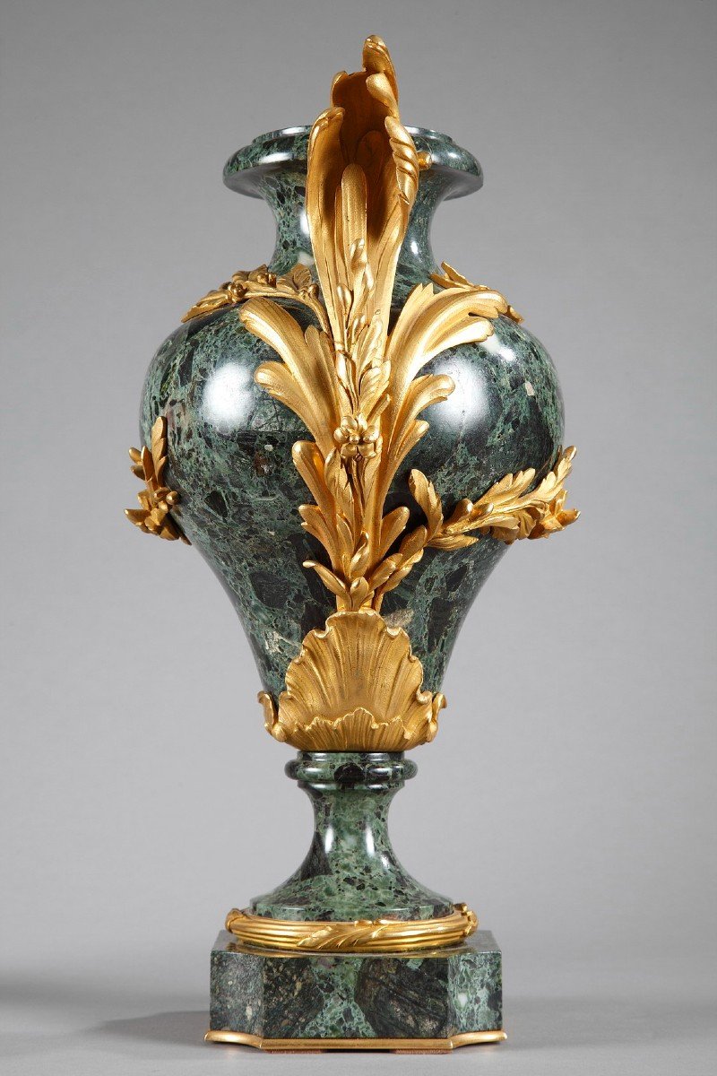 Pair Of Napoleon III Marble And Gilt Bronze Vases-photo-2