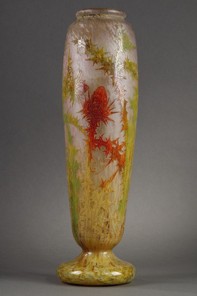 Large Commemorative Vase, Signed Daum And Dated 1914-photo-2