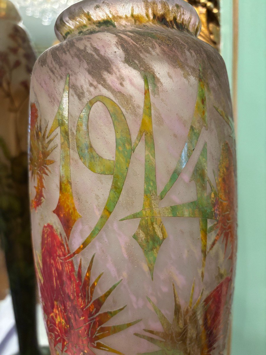 Large Commemorative Vase, Signed Daum And Dated 1914-photo-6