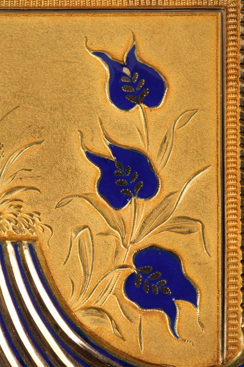 Boîte ou tabatière or décor de cygne et marguerites, milieu XIX siècle-photo-2