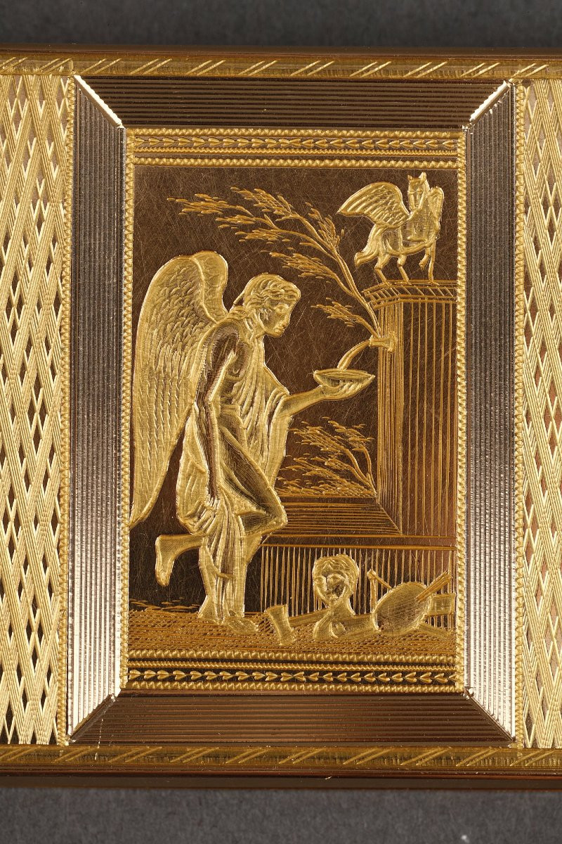 Un tabatière en or scène allégorique du XIX siècle-photo-4