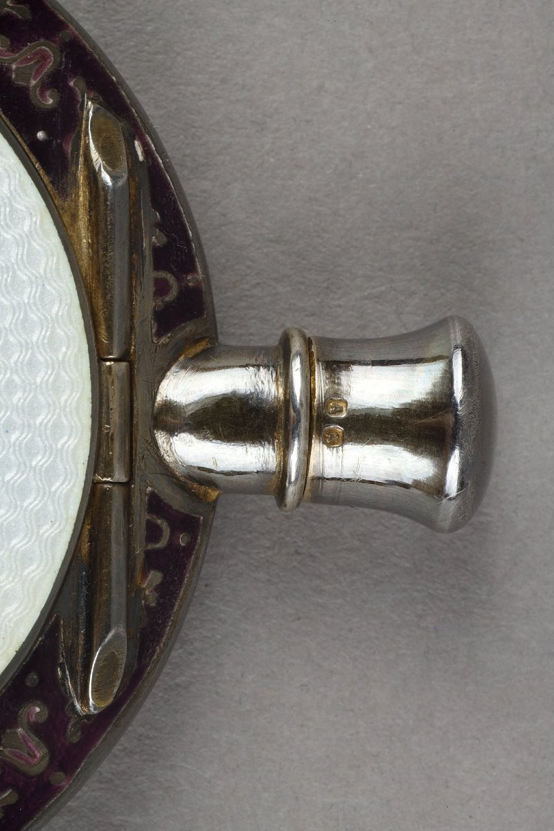 An English Silver And Enamel Powder Compact And Bottle-photo-4