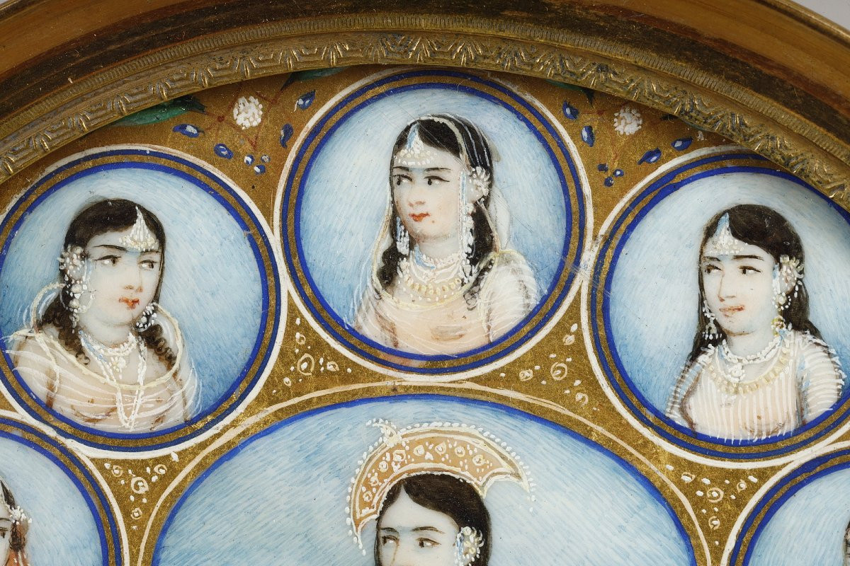 Two Miniature Portraits Of Indian Women And Men-photo-6