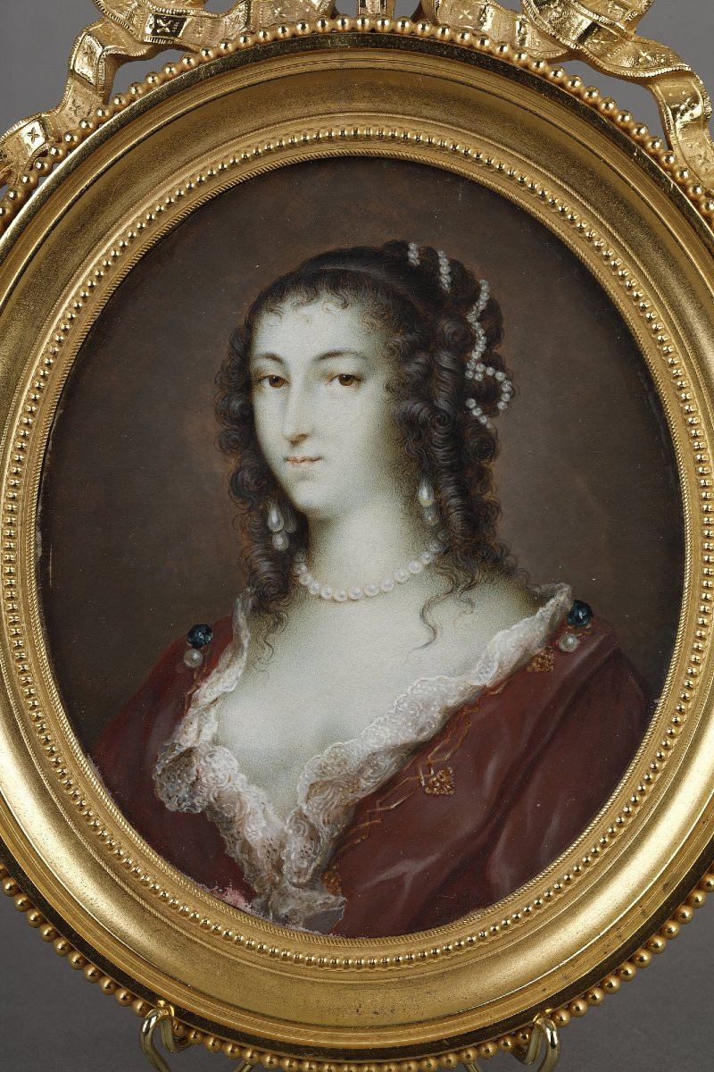 Une miniature portait de Madame de Sévigné, XIX siècle-photo-2