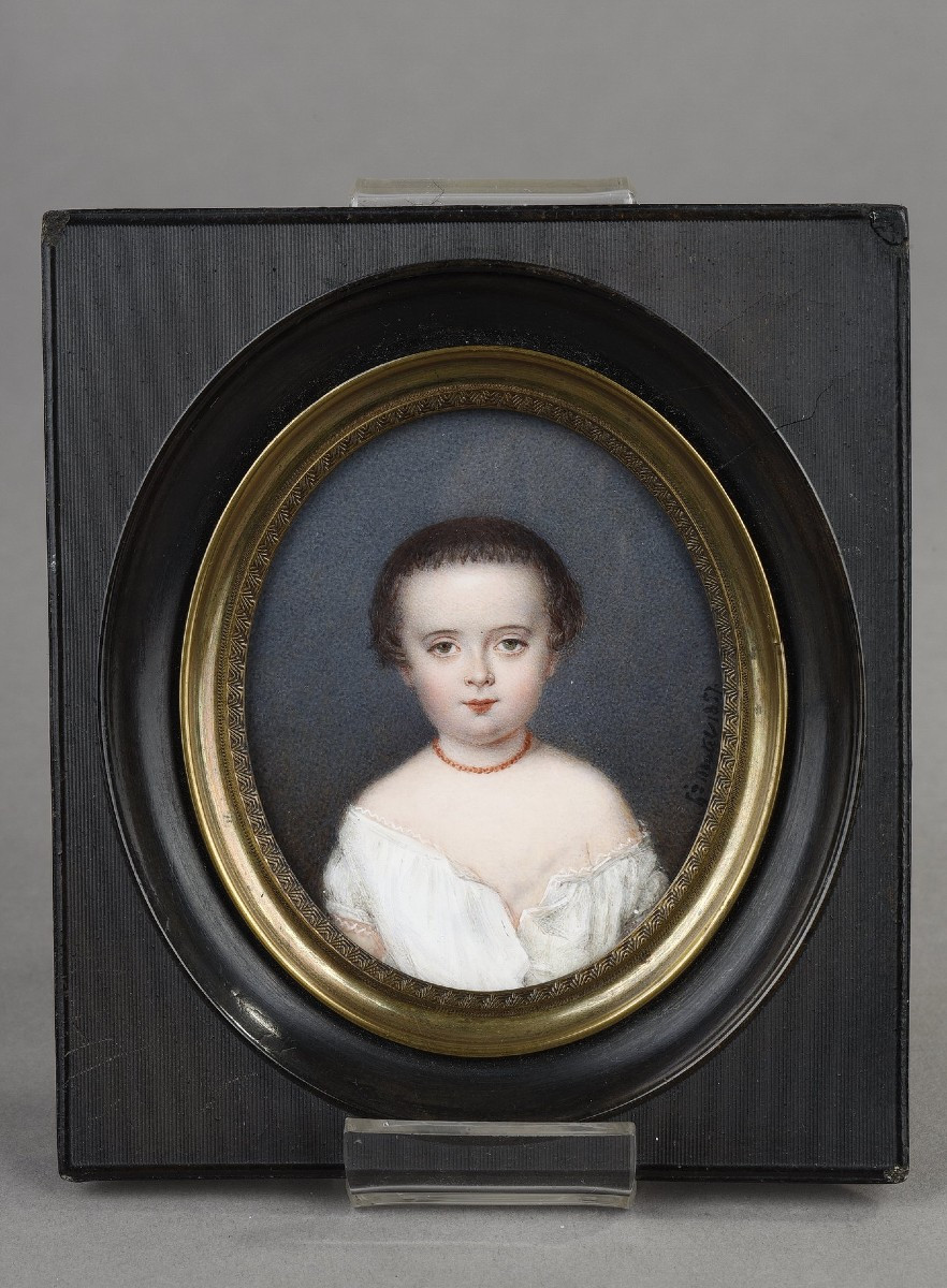 Miniature sur ivoire signée Louise-Herminie Mutel