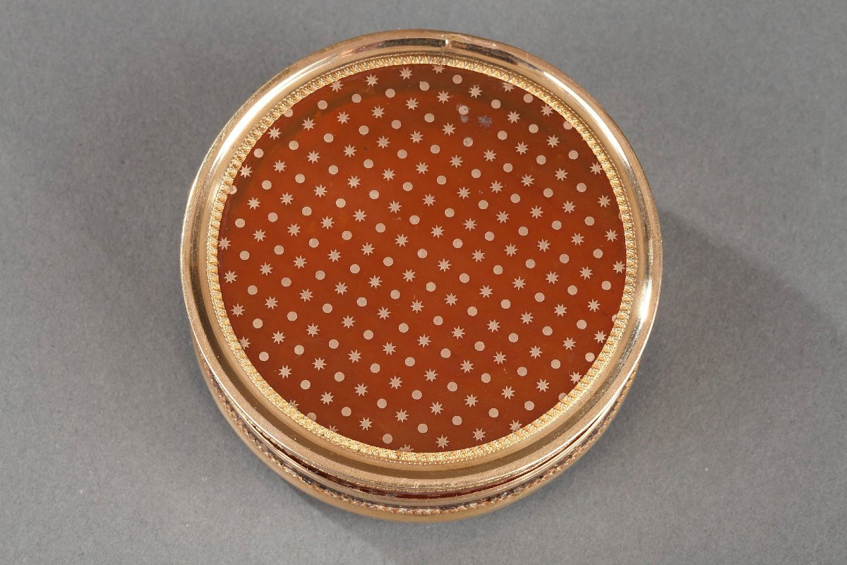 Boite en écaille et or, miniature scène flamande, du XVIII siècle-photo-3