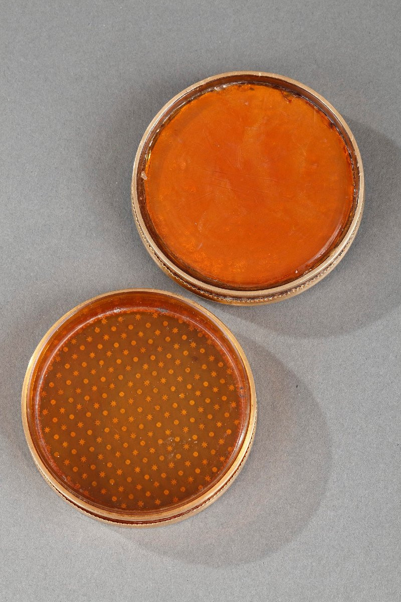 Boite en écaille et or, miniature scène flamande, du XVIII siècle-photo-4