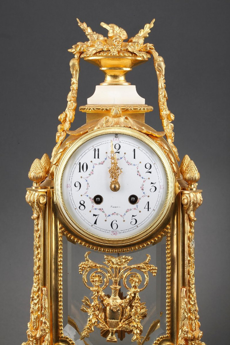 Cage Clock In Crystal, Gilt Bronze And Marble, Napoleon III-photo-3