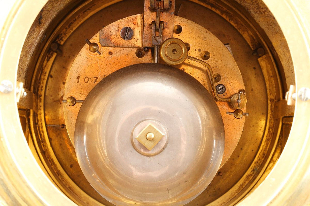 Cage Clock In Crystal, Gilt Bronze And Marble, Napoleon III-photo-8