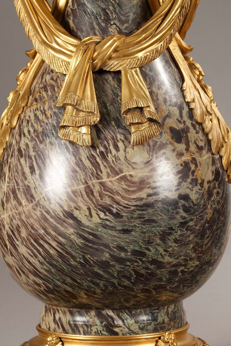 Pair Of Louis XVI Style Russian Jasper Urns-photo-1