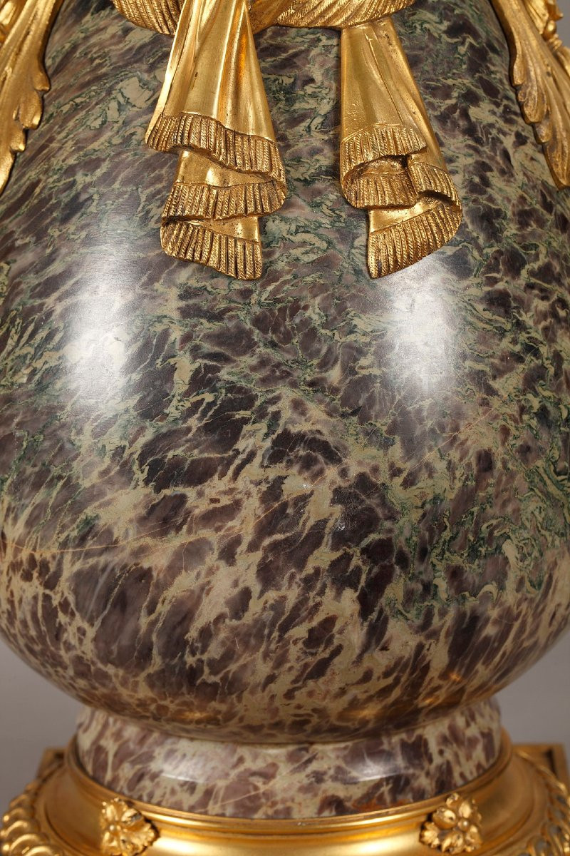 Pair Of Louis XVI Style Russian Jasper Urns-photo-4