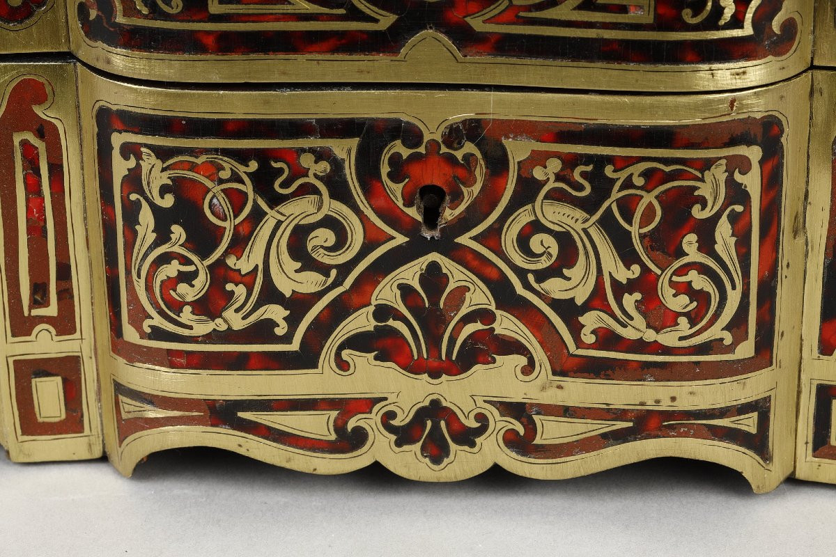 Boulle-style Box And Three Porcelain Containers, Napoleon III-photo-1