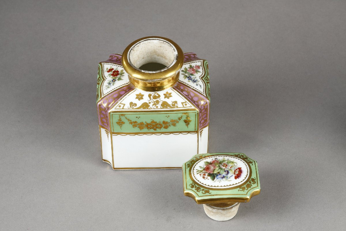 Boulle-style Box And Three Porcelain Containers, Napoleon III-photo-7