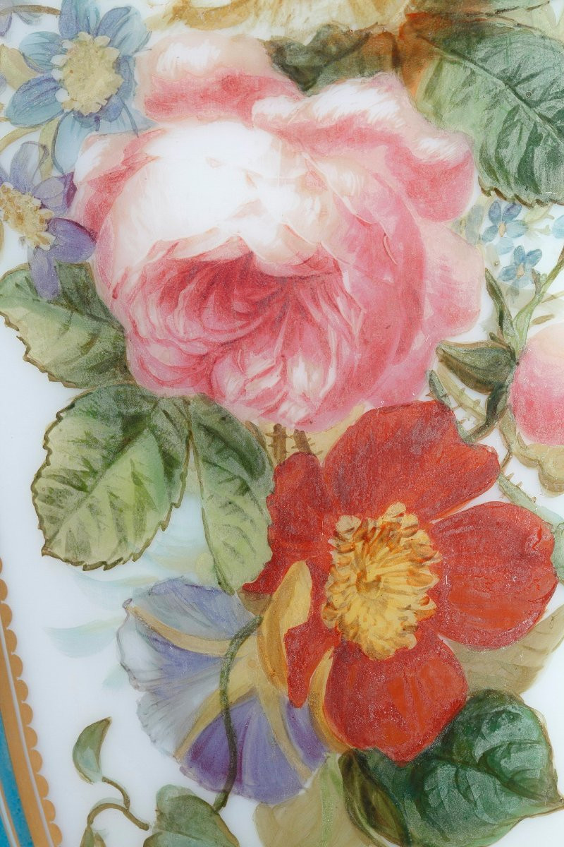 Vase  en opaline émaillée probablement Baccarat-photo-3