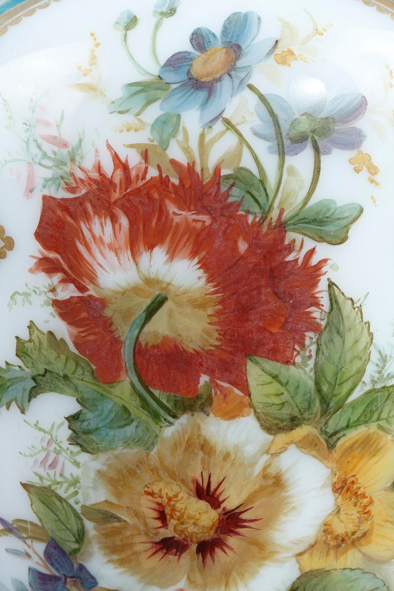 Vase  en opaline émaillée probablement Baccarat-photo-5