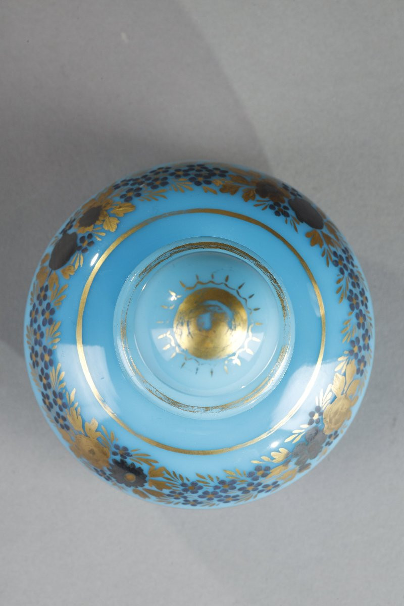 Blue Opaline Bottle, Desvignes Charles X Decor-photo-2