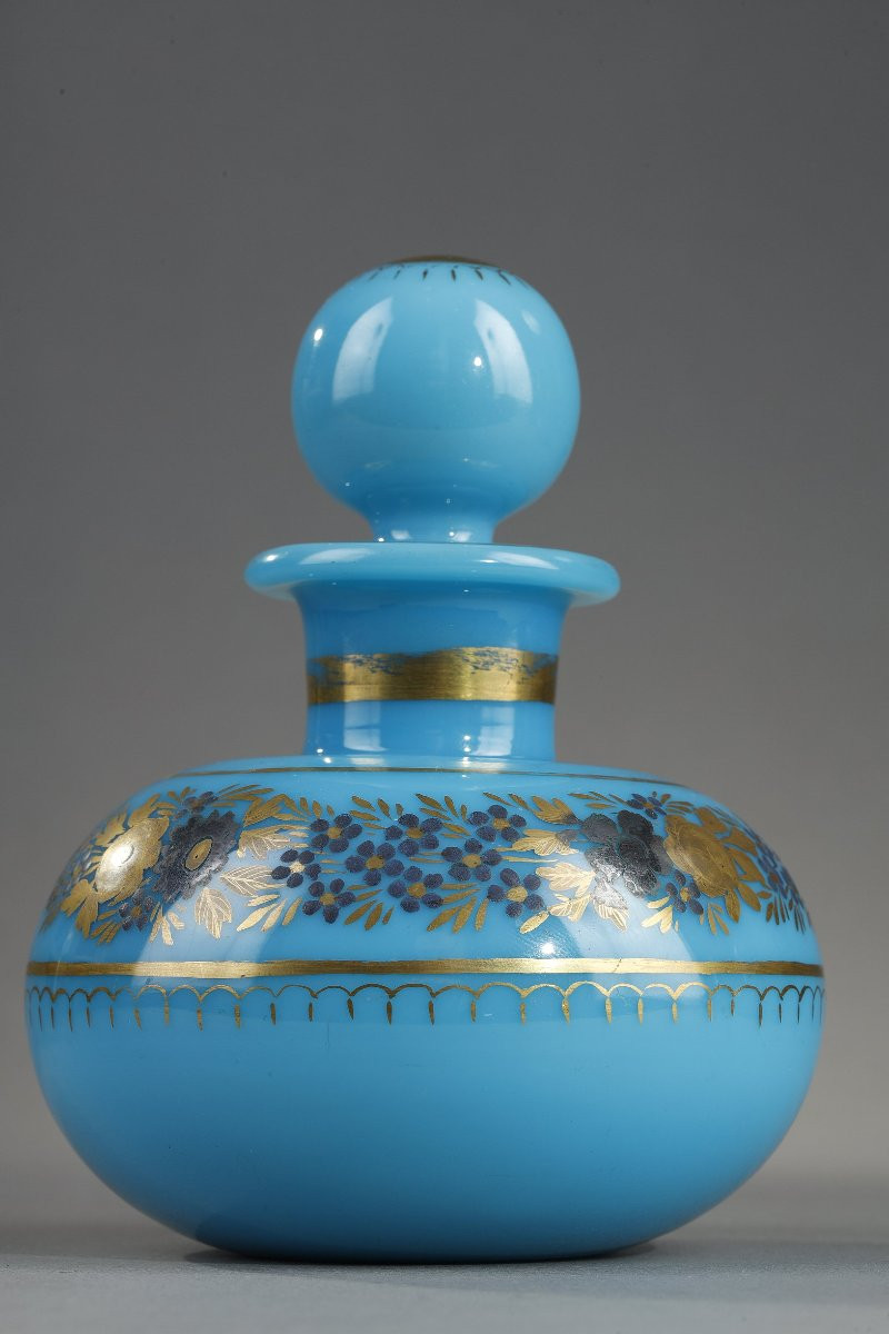 Blue Opaline Bottle, Desvignes Charles X Decor-photo-3