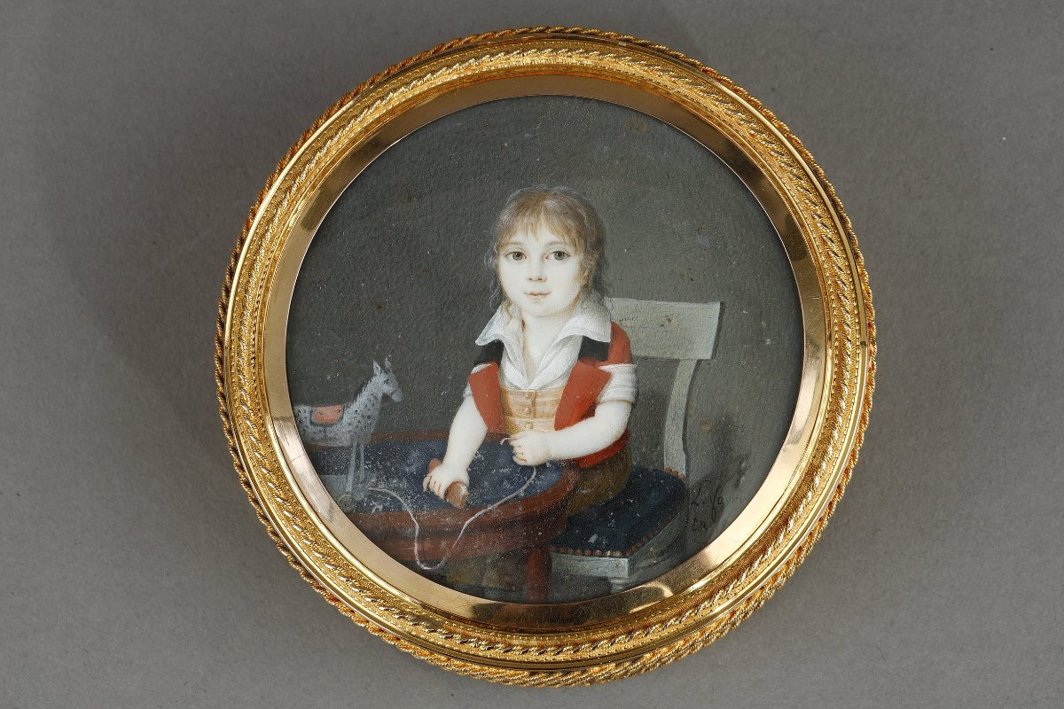 Un drageoir et sa miniature portrait enfant-photo-2