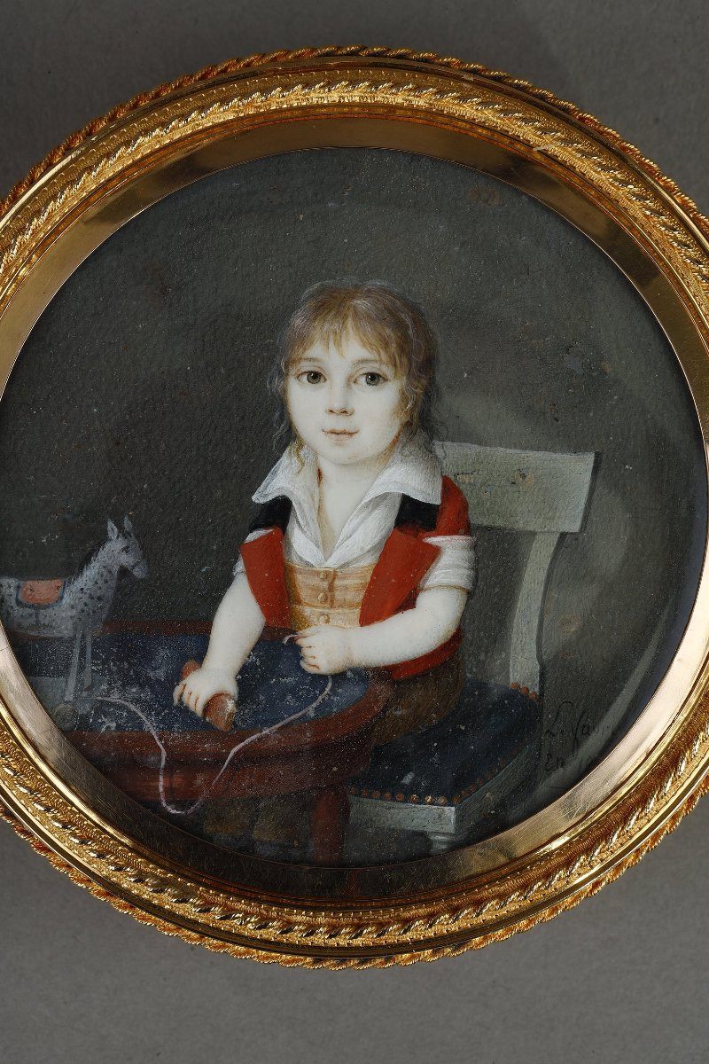 Un drageoir et sa miniature portrait enfant-photo-3