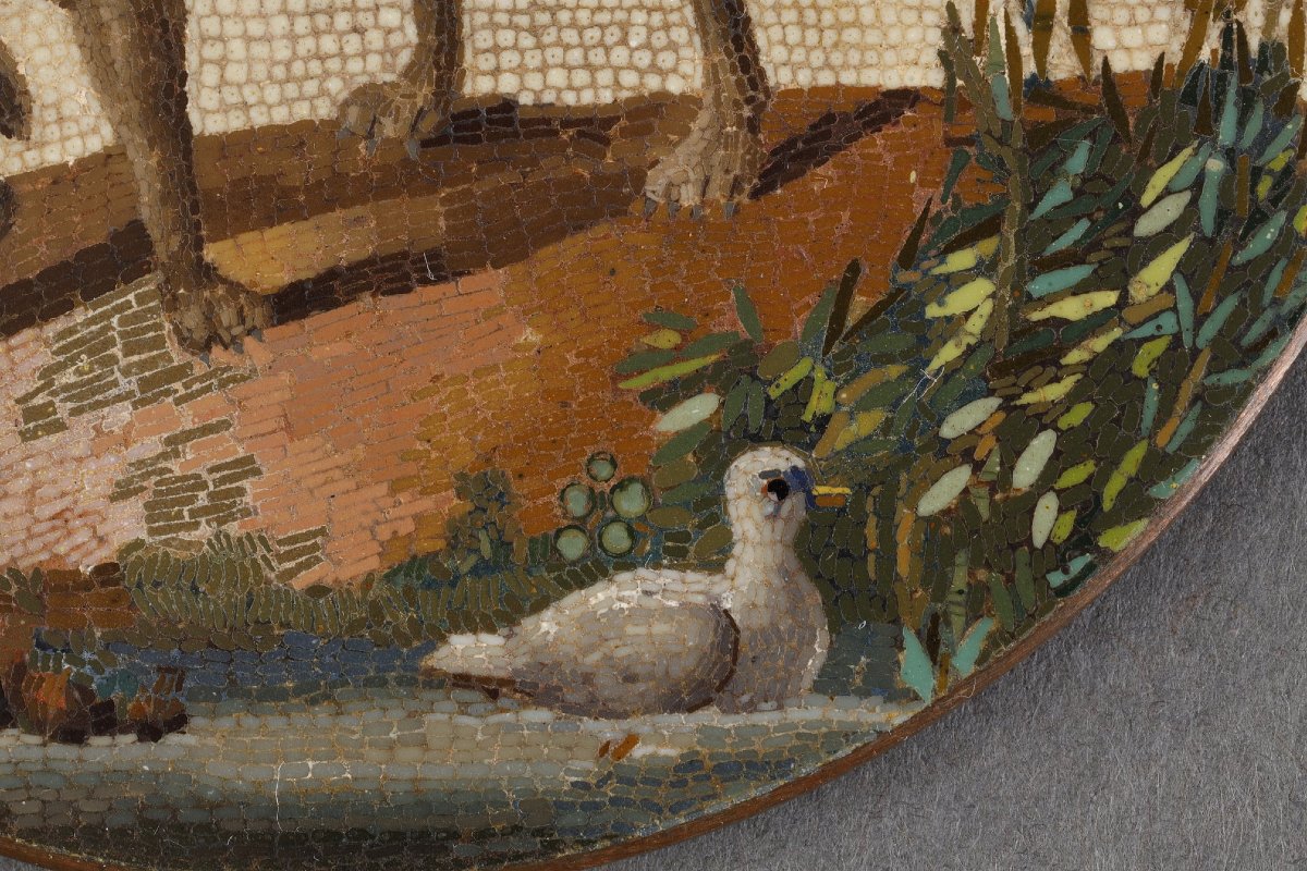 A Micromosaic Depicting A Dog And A Duck, Based On A Work By Gioacchino Barberi-photo-6