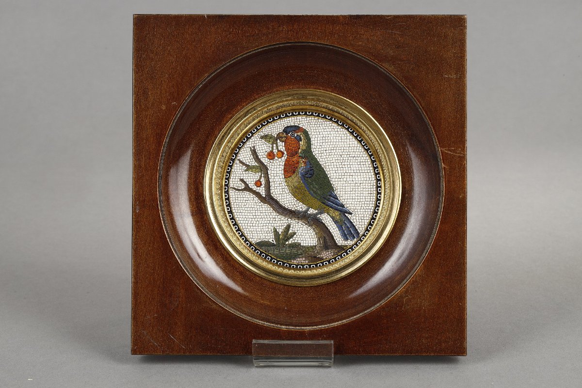  Bird And Cherry Micromosaic, 18th Century-photo-2